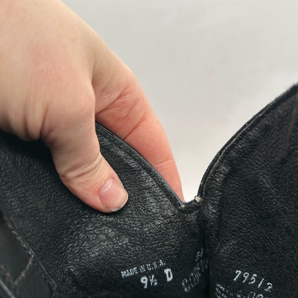 Code West women’s black Leather Cowgirl boots Toe Guard 9.5 D USA Vintage - Picture 15 of 16